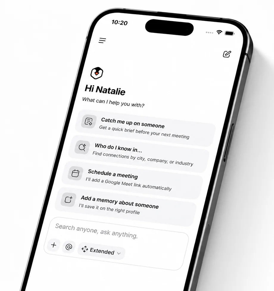 The Veezo home screen on a phone - the agent greets the user